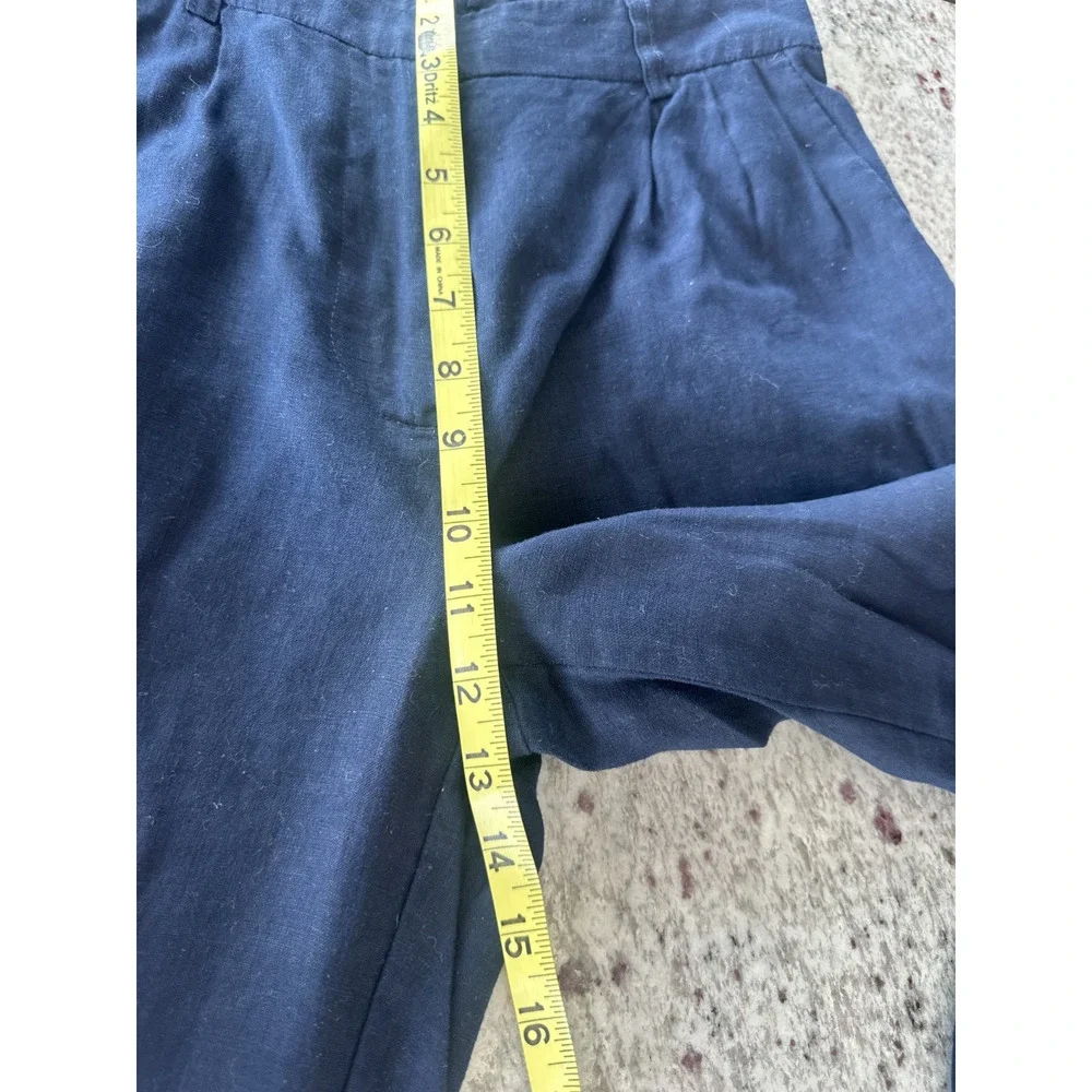 Quince 100% European Linen Deep Navy Relaxed Wide Leg Pants Sz 4